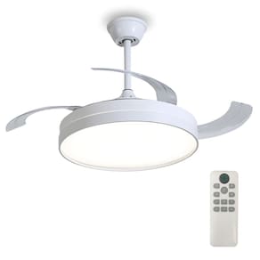 Ventilador Lampada de Teto Grande Led 3 em 1 Retratil Lustre Ajustavel Controle Sala Casa Quarto Escritorio Recepçao Silencioso Potente