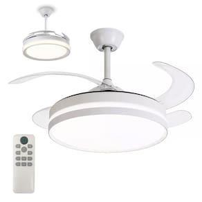 Ventilador Lampada de Teto Grande Led 3 em 1 Controle Remoto Retratil Ajustavel Quarto Sala Casa Trabalho Escritorio Recepçao Silencioso Potente