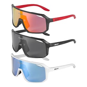 Kit 3 Óculos De Sol Esportivo Unissex Ciclismo Ultra Resistente Com Proteção 400UV