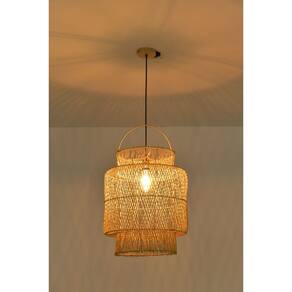 Pendente Ôtaki 40X50cm Rattan - 3 Metros De Cabo