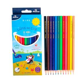Caixa De Lápis Ocean Kids 12 Cores Não-Toxico Master