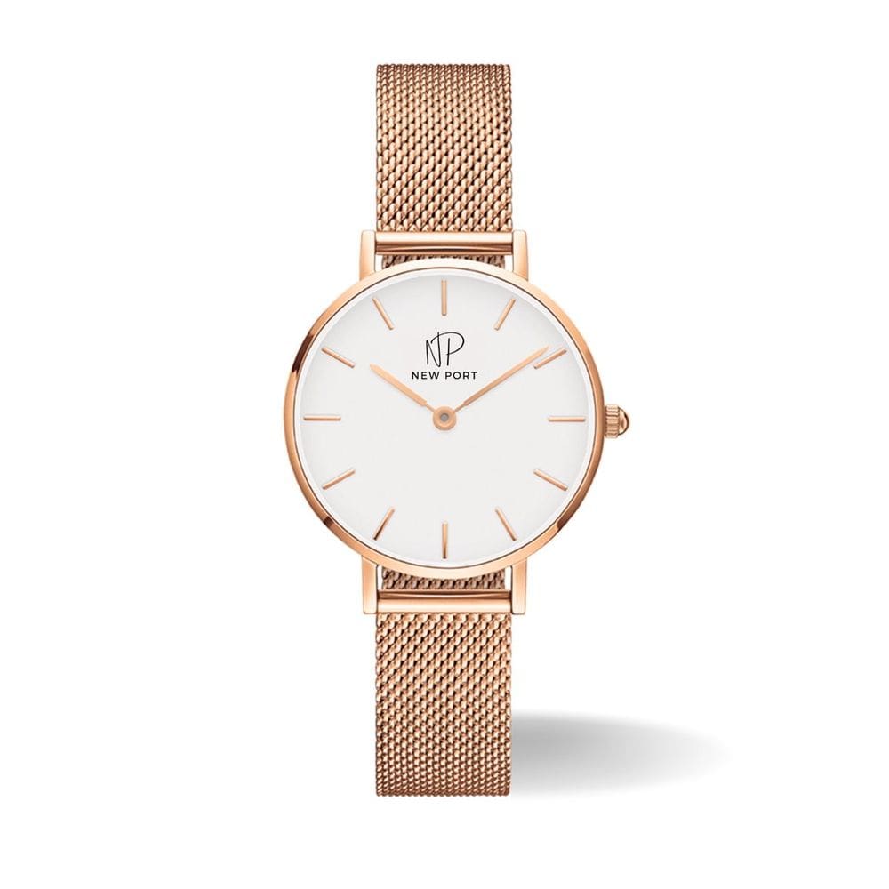 Relógio Feminino Analógico Casual Elegante Rosé New Port