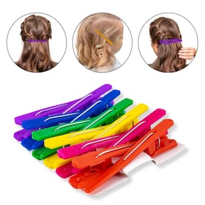 Kit 12 Prendedor Cabelo Presilha Bico Colorido Cabeleireira