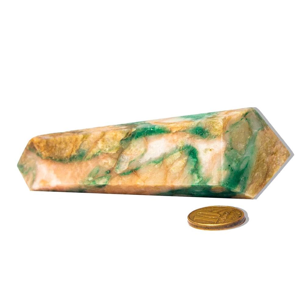 Biterminado Jadeita Verde Sextavado 10 a 11cm Tipo B