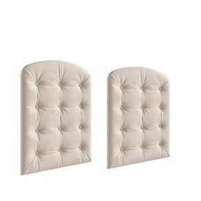 Kit Capitonê Peroba p/ Berço Elô Corino Bege em MDF 2 Peças