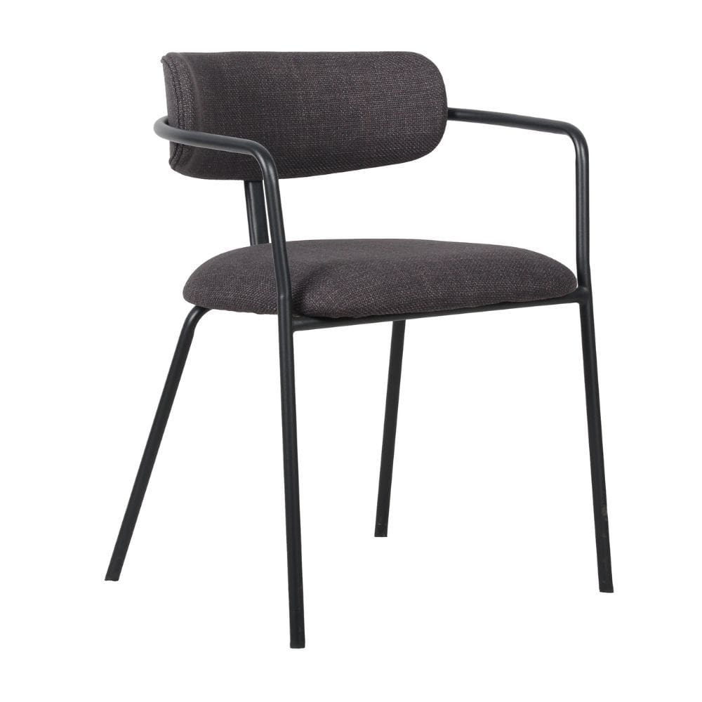 Cadeira Girona Base Preta - Tecido Grafite