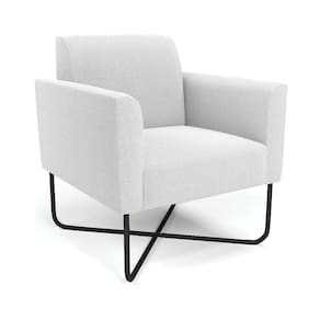 Poltrona Sala Base X Industrial Preto Marisa Bouclê Off White D03 - D`Rossi