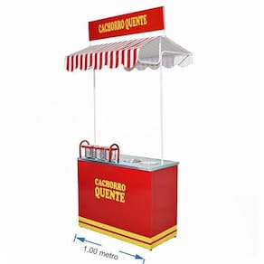 Barraca de cachorro quente com a mesa em aço inox Mod 3002