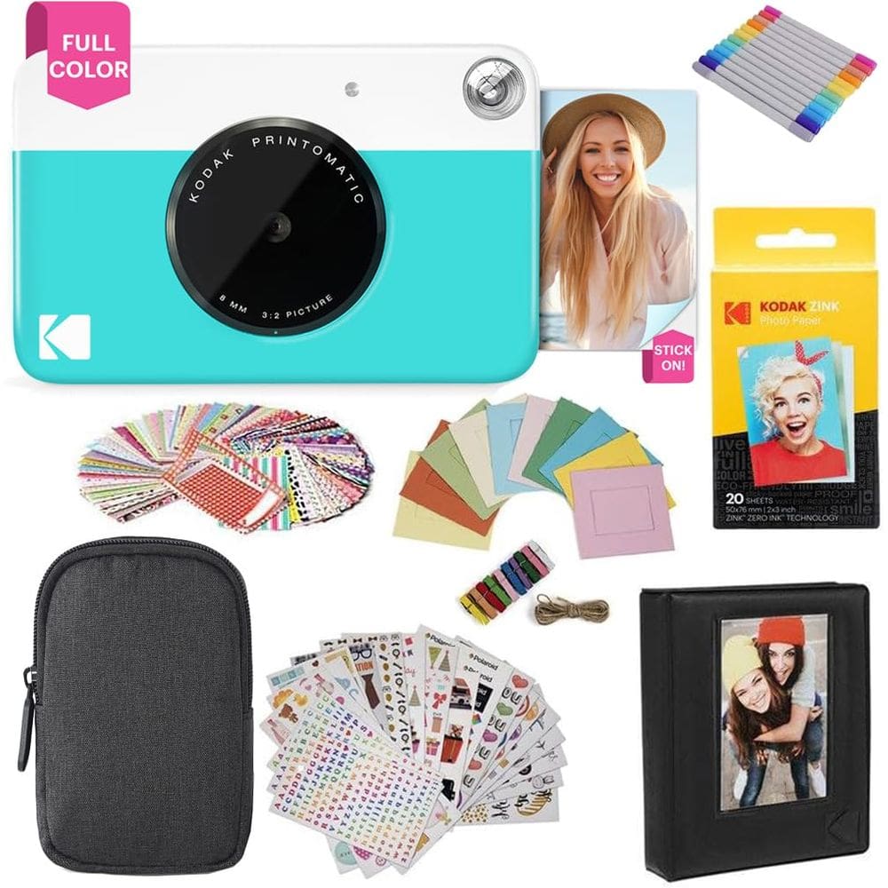 Câmera digital KODAK Printomatic de 5 MP com estojo e 20 pacotes de papel