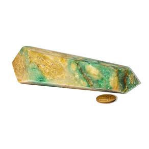 Biterminado Jadeita Verde Sextavado 14 a 15cm Tipo B
