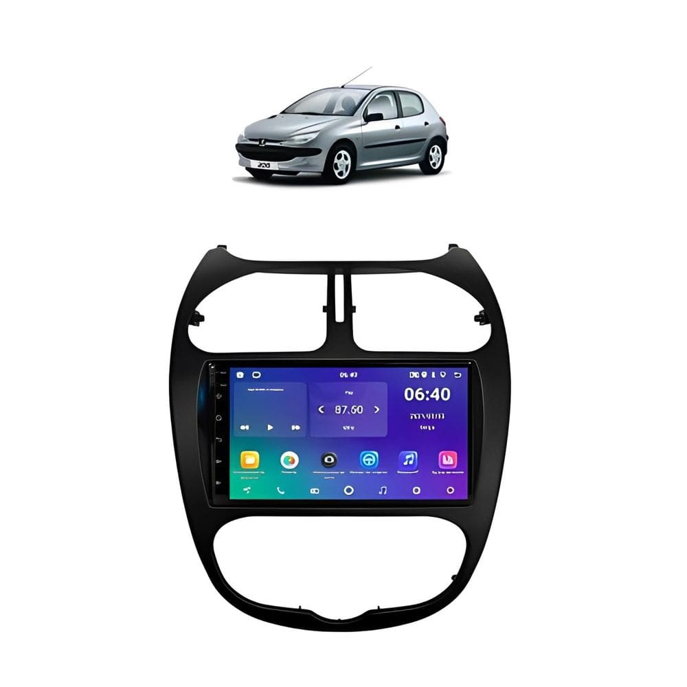 Kit Multimídia Peugeot 206 Android 7 Pol GPS Carplay - 701K FirstOption