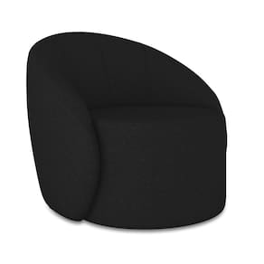 Poltrona Decorativa Orgânica Lua Linho Preto D03 - D`Rossi