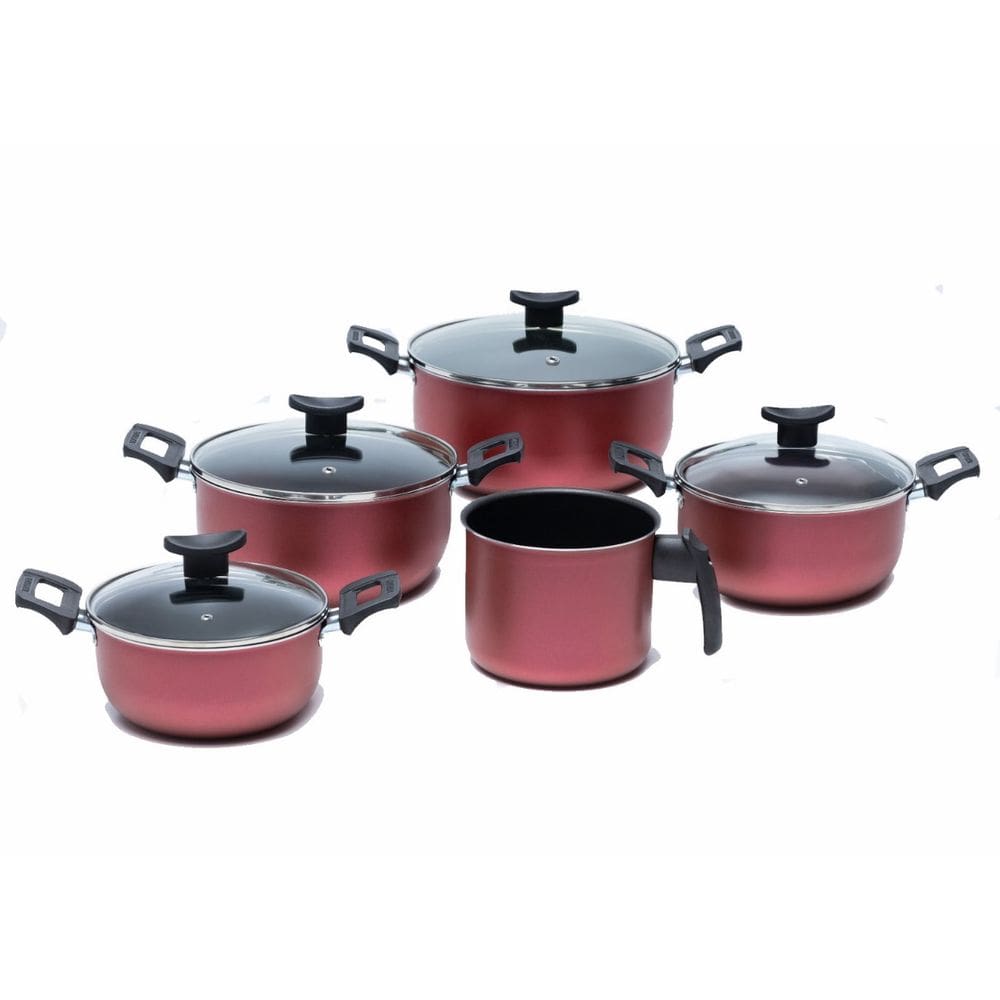 Conjunto D Panela Caçarola Antiaderente Teflon Tampa D Vidro