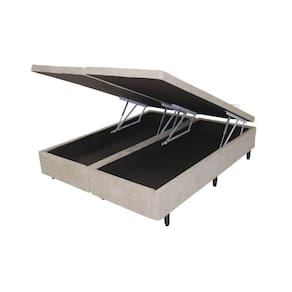 Cama Box Baú Queen Bipartido Premium 4 amortecedores 158x198x40cm