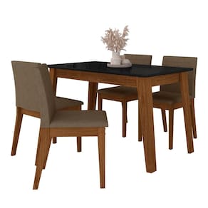 Mesa Com 4 Cadeiras 1,36 Austin Freijó/preto/capuccino - M.a