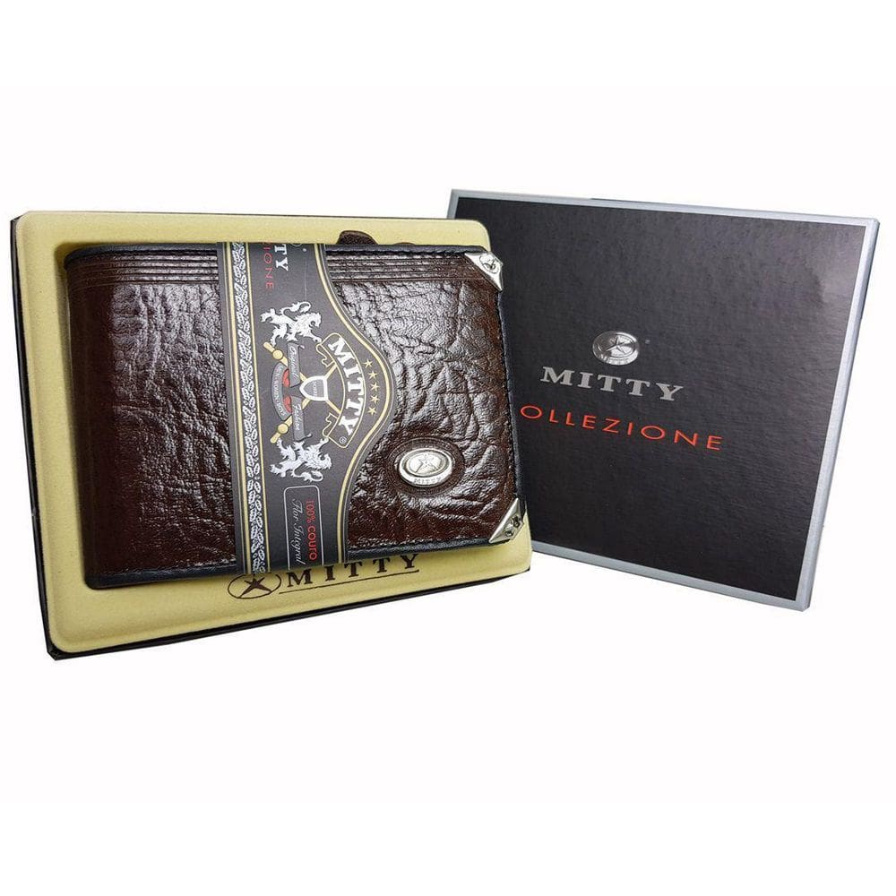 Carteira Mitty Em Couro  Café Pequena - M0