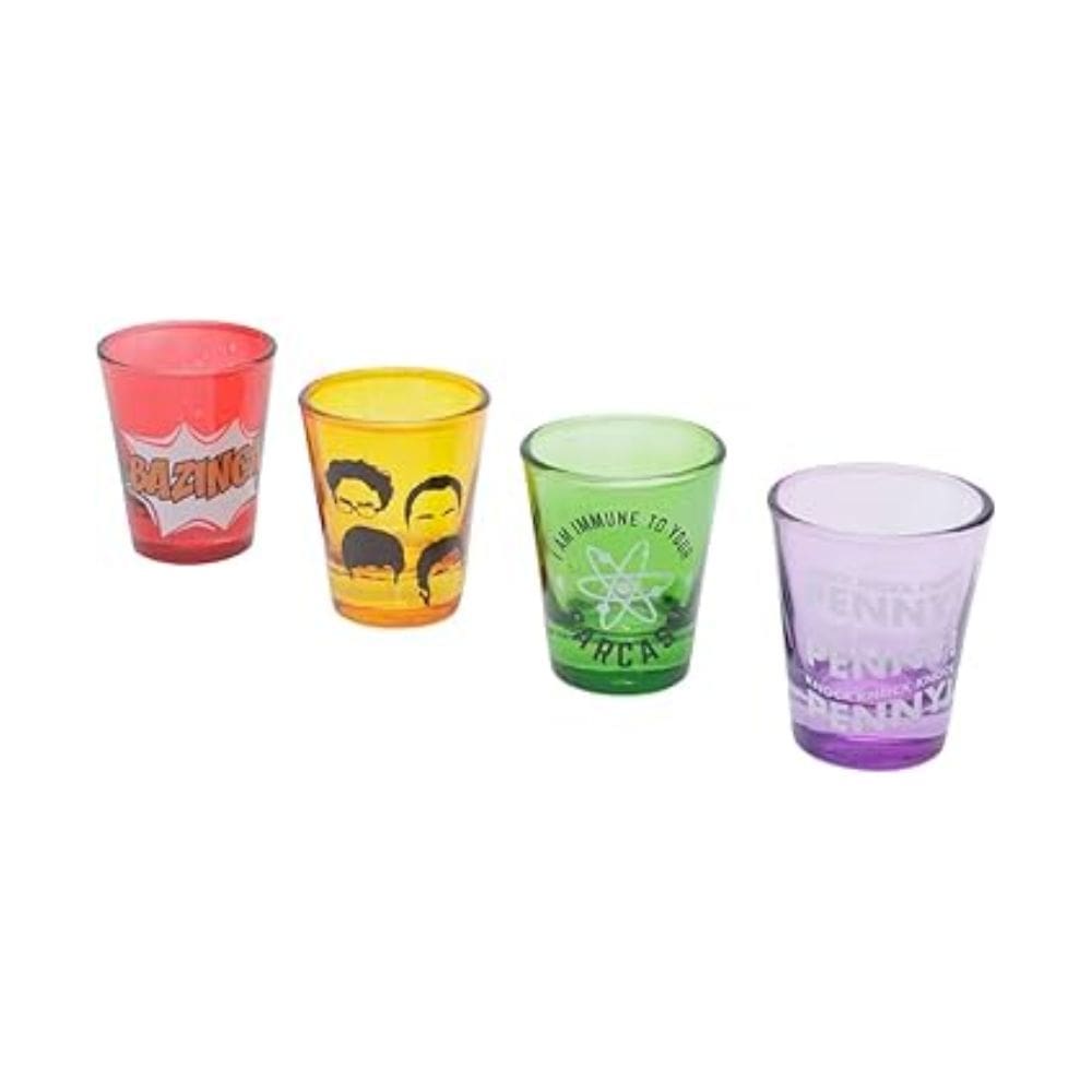Set 4 copos vidro 50ml Wb Bbt Famous Phrases Colorido 43241