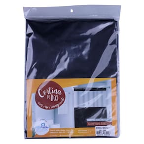Cortina para Box 138x198cm PVC Vida Pratika Saia Preta