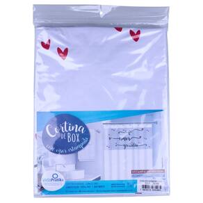 Cortina para Box 138x198cm PVC com Ilhós Vida Pratika Branca