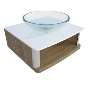 Lavabo para Banheiro Cris Wood 50,5cm X 47,0cm X 31,1cm Branco, Amadeirada
