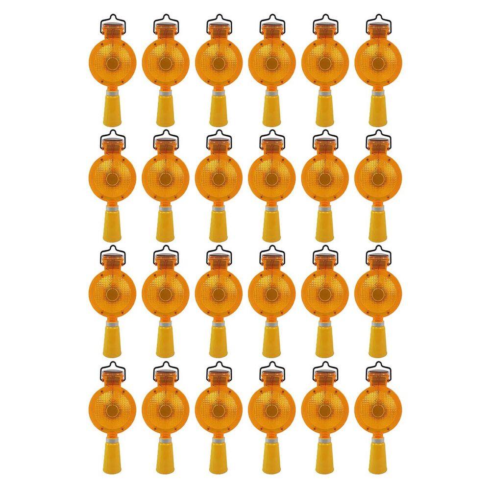 Sinalizador Solar Viario LED para Cone Kit 24 Unidades Automatico Segurança Rua Estrada Rodovia Obra Fiscalizaçao