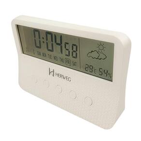 Despertador Branco Herweg 2986 - Alarme, Termômetro, Cal.