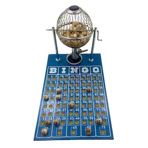 Jogo De Bingo Globo De Metal Tabuleiro Em Madeira N1 - Gb01