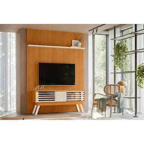 Rack+Painel Frizz New Premium para TV de até 65 polegadas - Cinamomo /Off White - Madetec