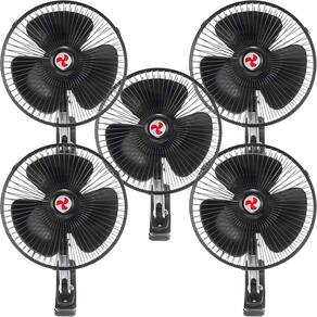 Kit 5 Mini Ventilador Veicular Carro Caminhão Ônibus De 20cm