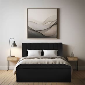 Calçadeira Baú Casal King 1,95m Londres Suede Preto Dal Poz Estofados