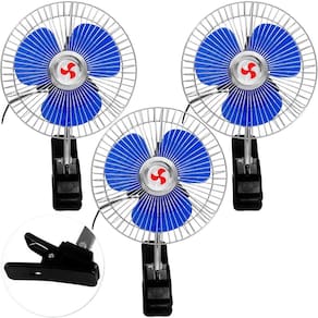 Kit 3 Mini Ventilador Veicular Carro Caminhão Ônibus De 15cm