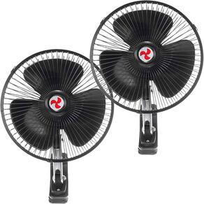 Kit 2 Mini Ventilador Veicular Carro Caminhão Ônibus De 20cm