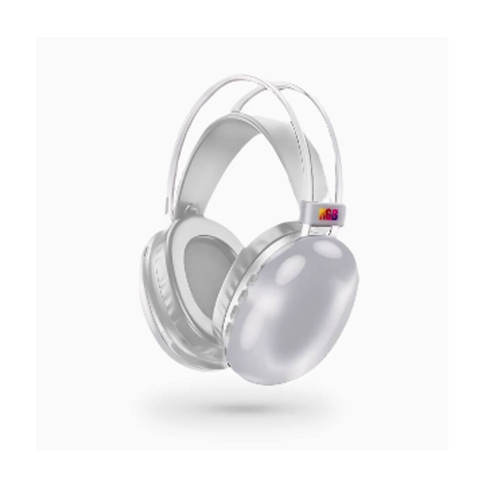 Fone De Ouvido Branco Sem Fio Bluetooth V5.3 Com LED
