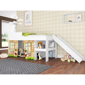 Conjunto Cama e Baú 90 Playground Meu Fofinho Branco