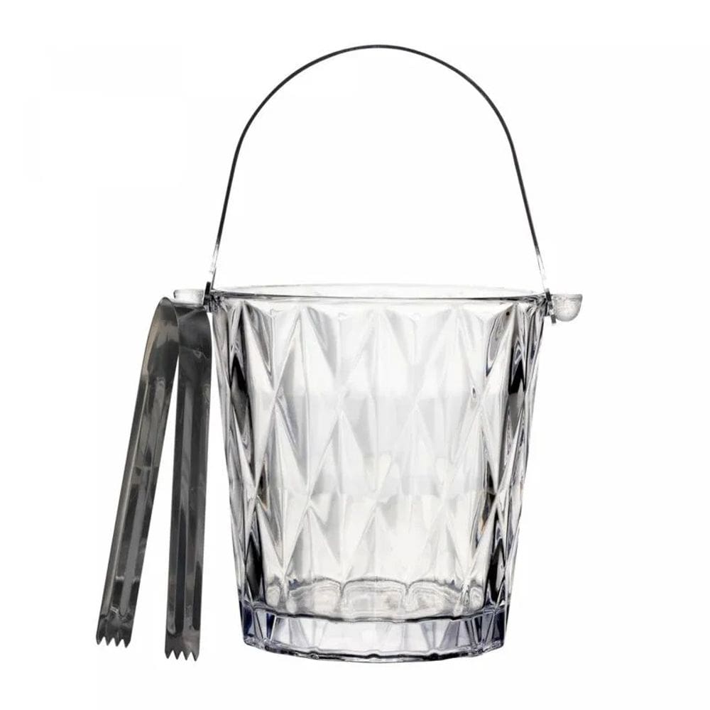 Balde P/Gelo Vidro Diamond 1L Alca/Pegador