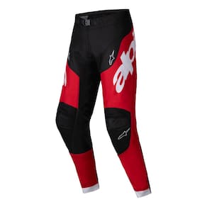 Calças Alpinestars Racer Veil pretas/vermelhas brilhantes para homens tamanho 30