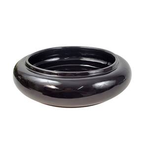 Centro De Mesa Preto Vaso Equibana Xangai 38Cm Bacia