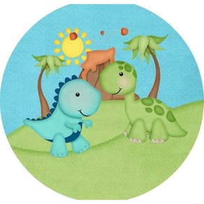 Painel Redondo 3D Sublimado Dino Baby Frd-731