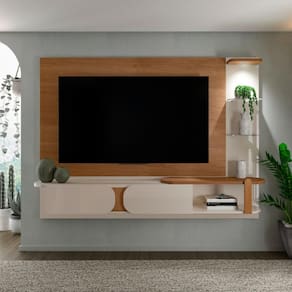 Painel Para Tv Montreal Cor Cinamomo Off White