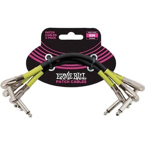 Kit 3 Peças Cabos Para Pedais 15,24Cm P90 Ernie Ball Preto