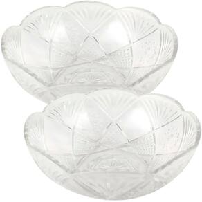 Kit 6 Saladeira Redonda Bowl Vidro Transparente 23,5cm 2,5L