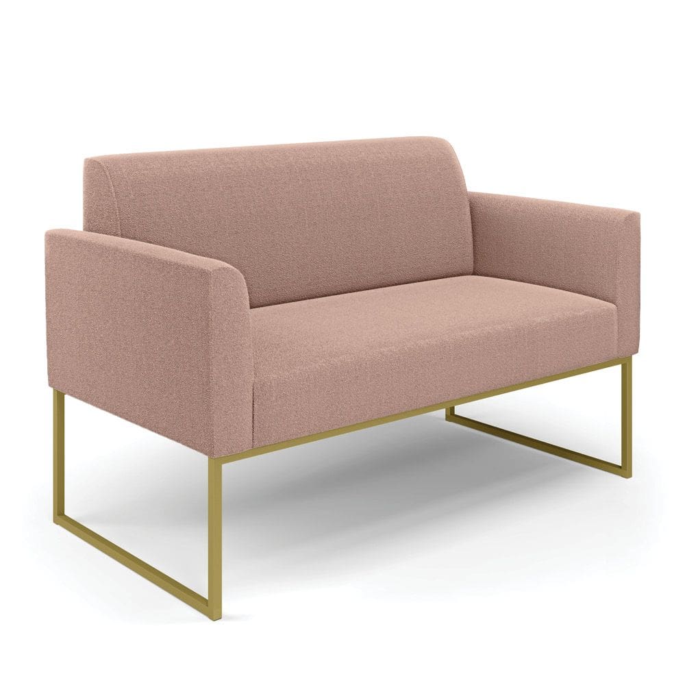 Sofá 2 Lugares Namoradeira Industrial Dourado Marisa Bouclê D03 - D`Rossi