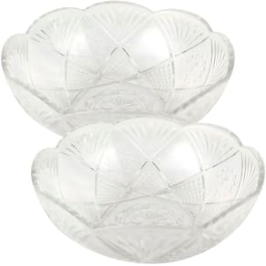 Kit 2 Saladeira Redonda Bowl Vidro Transparente 23,5cm 2,5L
