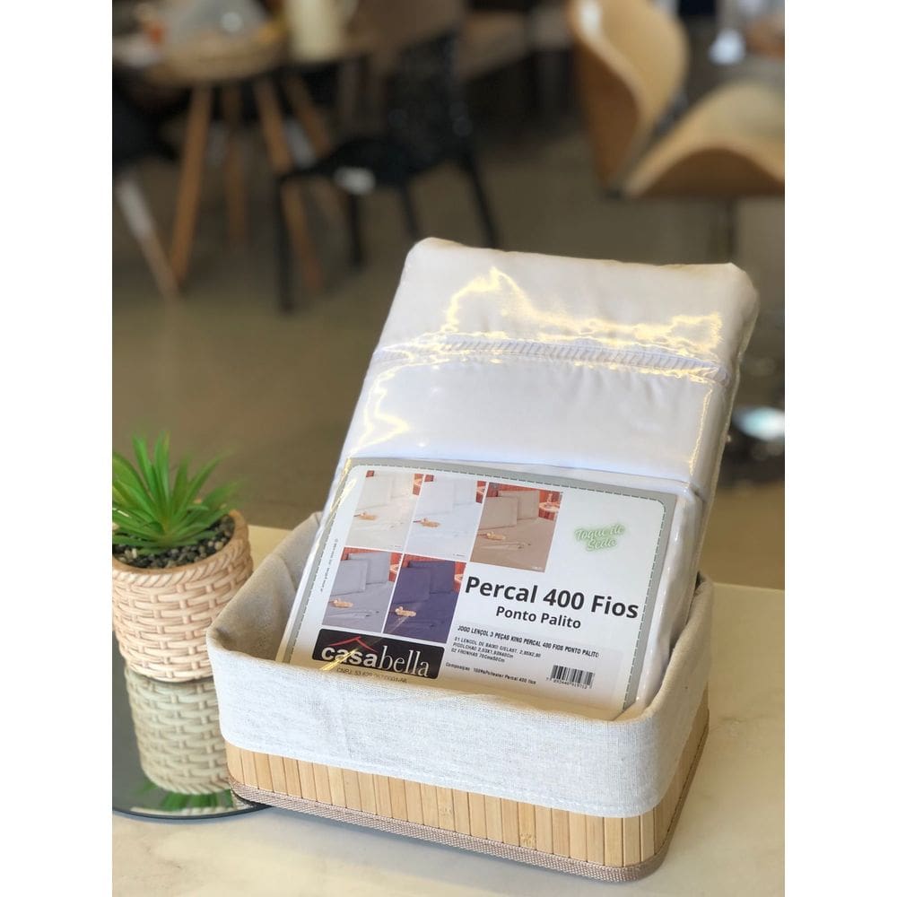 Jogo Lençol 3 Peças King Percal 400 Fios