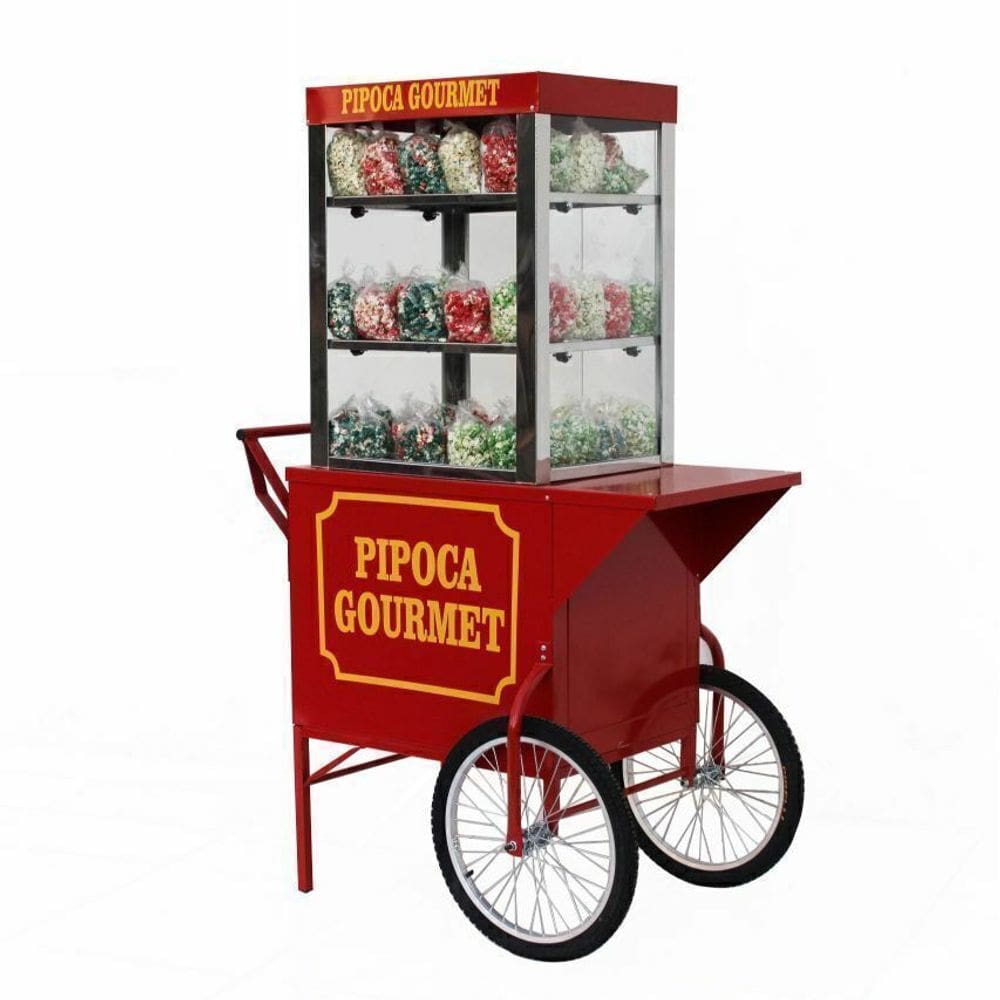Carrinho de pipoca gourmet retro com 3 divisões - Mod 4245