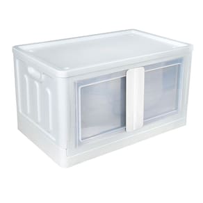 Organizador Dobrável Desmontavél com Porta Dupla 75 Litros  Branco Arqplast