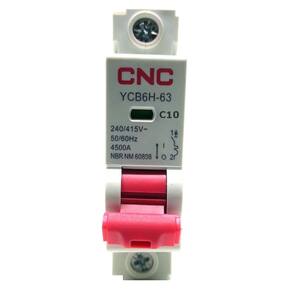 Disjuntor YCB6H-63 Unipolar Curva C 10A CNC - 230/400V
