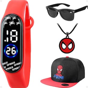 Relógio Digital Infantil Resistente + Óculos + Boné + Colar Menino Preto Qualidade Presente