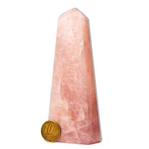 Ponta Quartzo Rosa Pedra Natural 12 a 13cm média 330g Tipo B