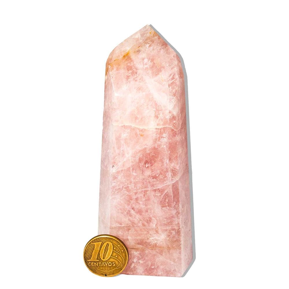 Ponta Quartzo Rosa Pedra Natural 10 a 11cm média 180g Tipo B
